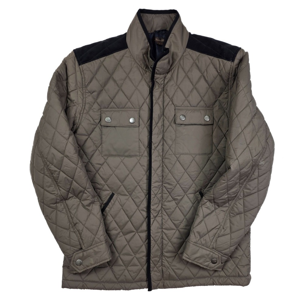 Tasso Elba Tan Brown Diamond Puffer Light Weight Field Jacket‎ Men's Size Large